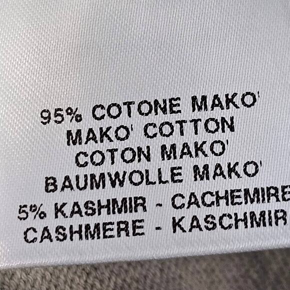 Chic Light Gray Cashmere Polo Sweater for Men - Stylish Long Sleeve, Size M - Picture 7 of 8